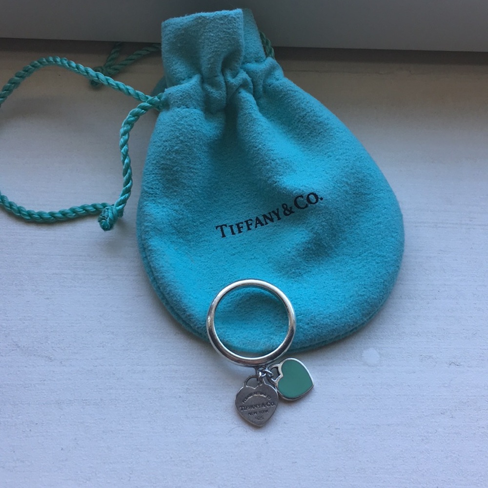 Tiffany & Co. Silver Ring with Turquoise Heart Charm